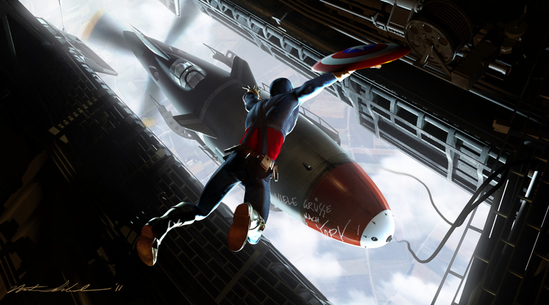 Illustration for article titled The Sentinel of Liberty swings into action in new Captain America concept art
